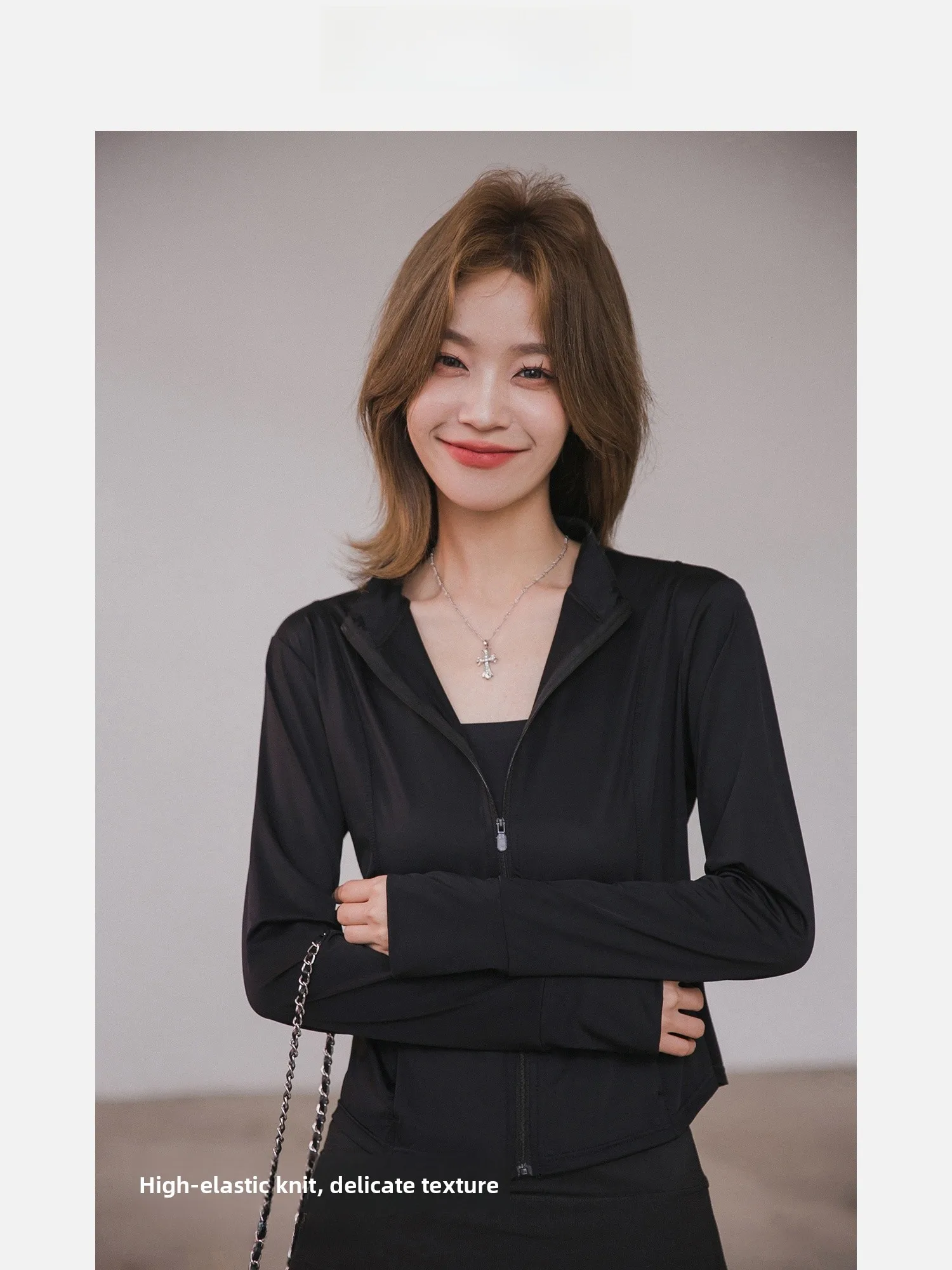 เสื้อชั้นในแบบสตรัปถักทรงสลิมฟิตสไตล์การ์ตูนเกาหลี พร้อมแผ่นรองหน้าอก สายรัดบาง ยืดหยุ่นสูง เสื้อกล้ามสำหรับผู้หญิง ใส่สบายในฤดูร้อน