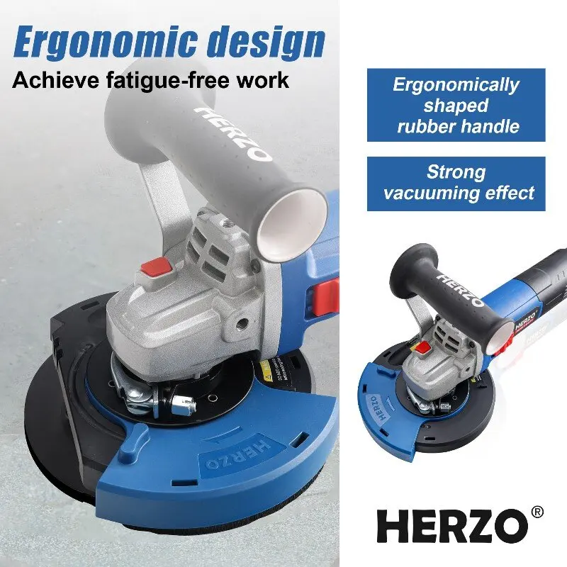 HERZO – broyeur de sable de béton 220V 1400W, broyeur de pierre portatif multifonctionnel sans poussière, machine à cirer et à polir le béton