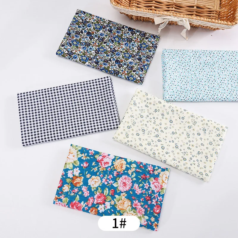 5Pcs 50x50cm Fabric Floral Collection 100% Cotton Fabric for Clothes Baby Dress Sewing Bed Sheet Pillow Cover DIY Patchwork