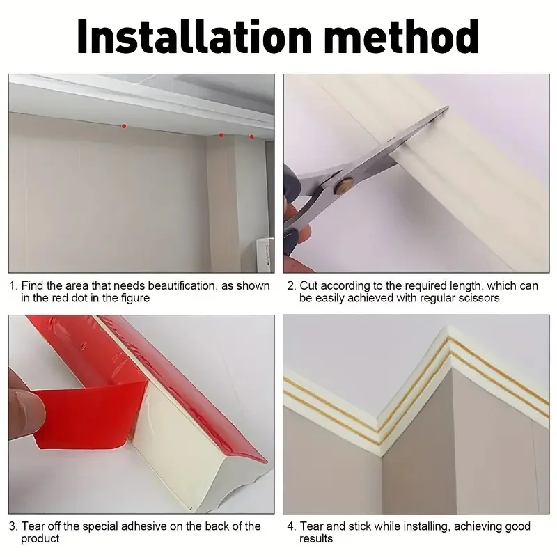1 قطعة 2 متر/78.74in ذاتية اللصق لينة NBR المواد جدار الفجوة ديكور خط اللوح سقف صب خط بلاط الفجوة ديكور خط جدار الكسوة