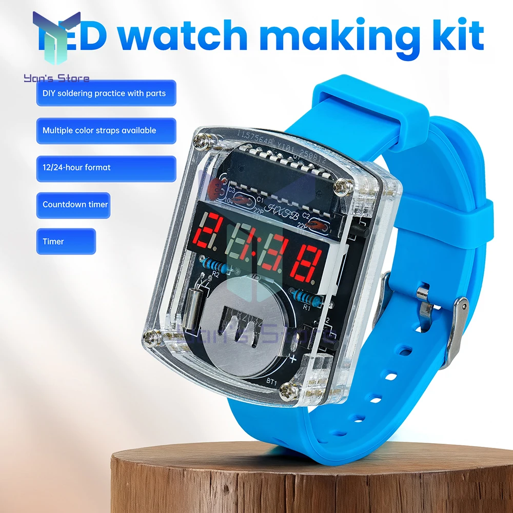 ساعة إلكترونية لتقوم بها بنفسك عدة LED عرض أنبوبي رقمي مشروع لحام إبداعي عرض أحمر ساعة أنبوبية رقمية لتقوم بها بنفسك عدة إلكترونية