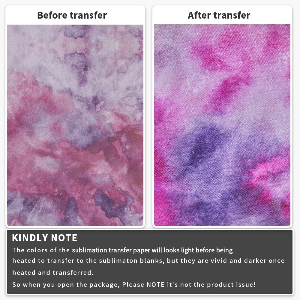 XFX Transfer Ink sheet 1 Pcs 12x12 in Watercolor Sublimation Ink Transfer Paper Mug Transfer Sublimation for T-shirt DIY