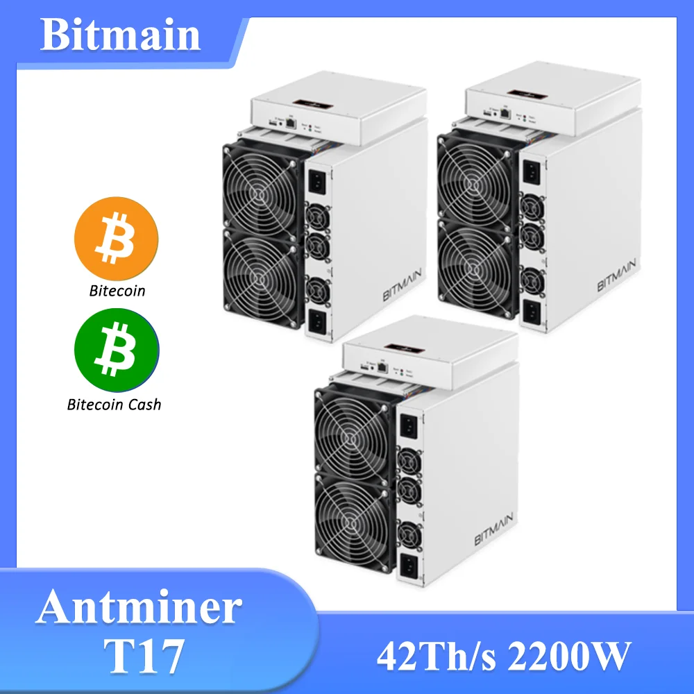 

3PCS Refurbished or Used Upgraded Version Antminer 42Th/s 2200W BTC BCH SHA-256 ASIC Bitcoin From Bitmain with Power Supply