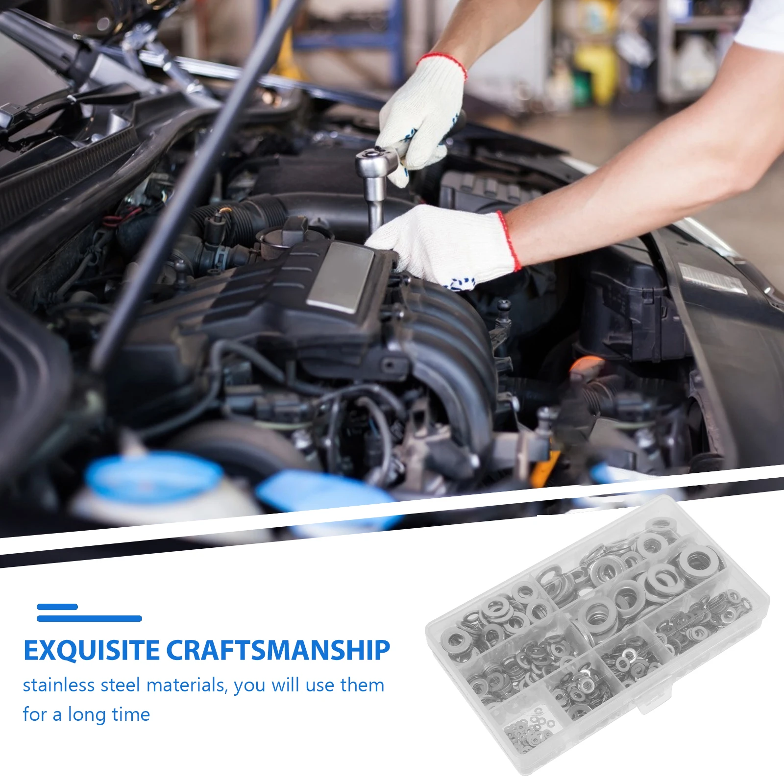 

1010pcs Stainless Steel Washer Set Flat Metal Gaskets High Conductivity For Sump Plugs Water Fuel Hydraulic Engine Car