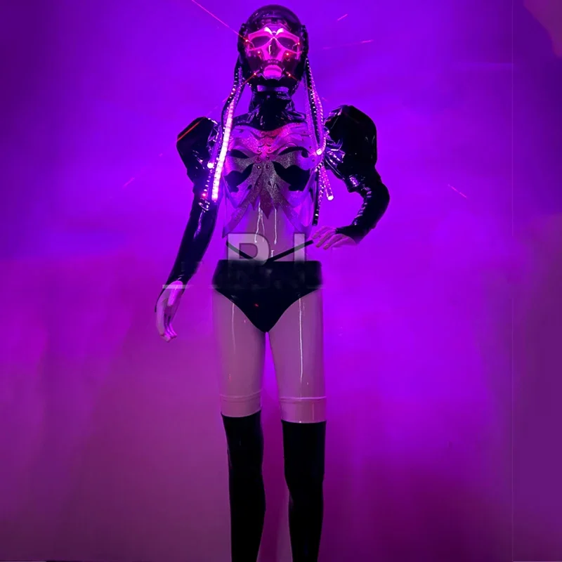 パンクスタイルゴーゴーダンス衣装セクシーなポールダンス服女性のハロウィンコスプレレイブ衣装 Dj Ds ステージクラブウェア XS7179