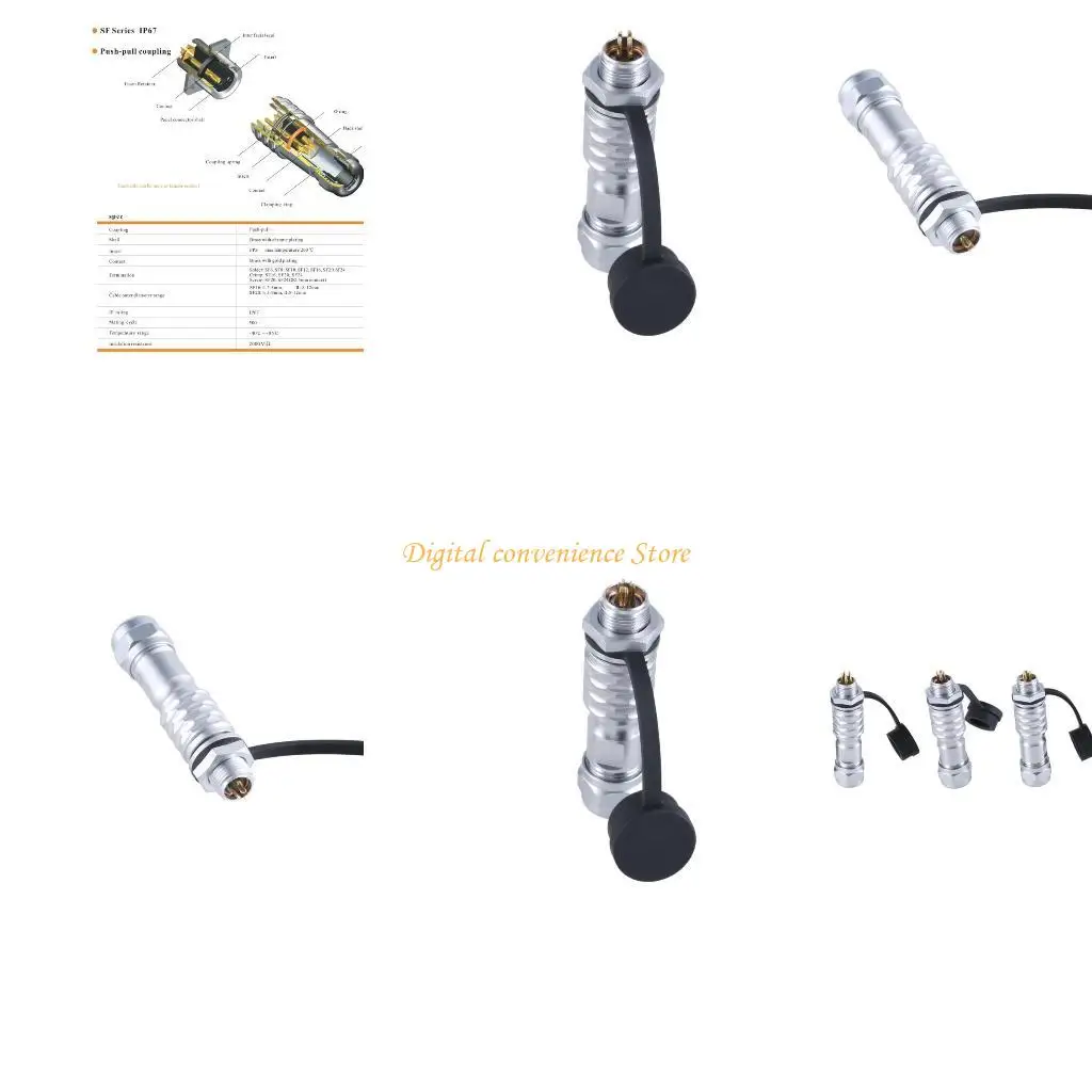 

97QA SF10 Metal Connector Set Industrial Plug and Socket Quick Push Pull Connection
