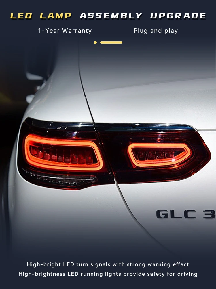Car Stuff Styling For Benz GLC Coupe 2016-2019 Rear Lamp DRL Taillight Turn Signal Highlight LED Bulbs Reverse Auto Accessories