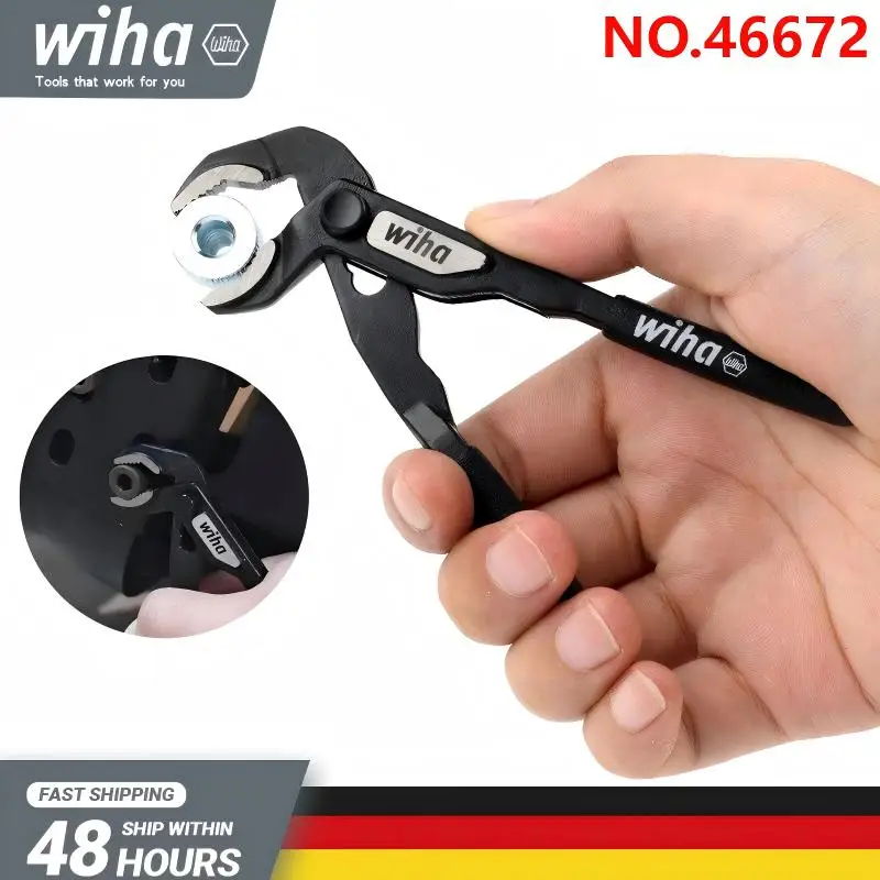 WIHA Multi-purpose water pump pliers 5 inch mini pliers single-handed precision pipe pliers 5 quick-adjustment positions 46672