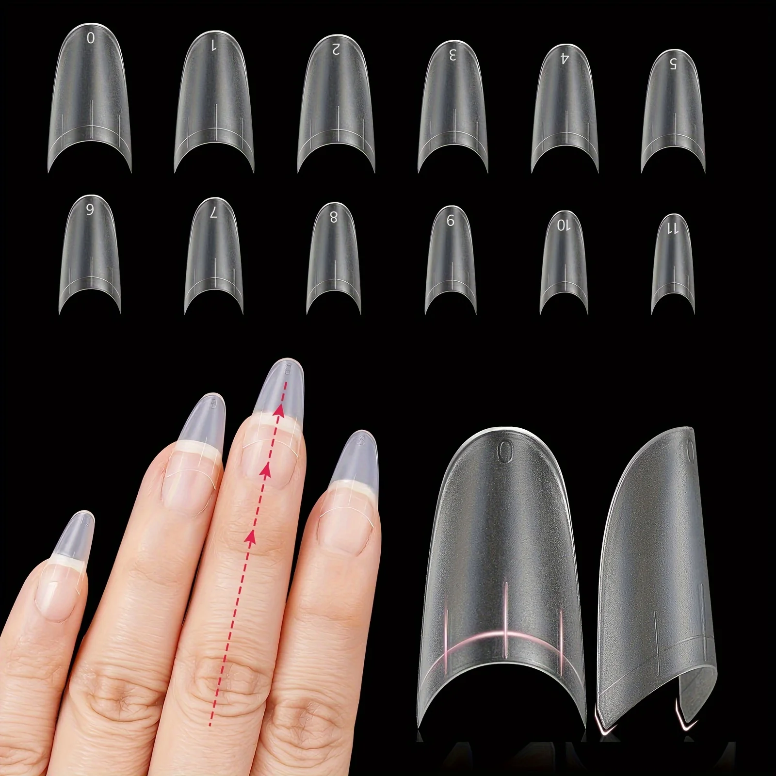 320pcs Medium/Short Oval Nail Tips Set | Matte Clear Half Cover False Nails In 15 Sizes & Extensions Nail Supplies Nail Kit Ful