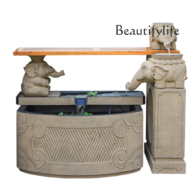 

Large floor-to-ceiling flowing water fish pond courtyard garden decoration circulating water fountain water feature ornament