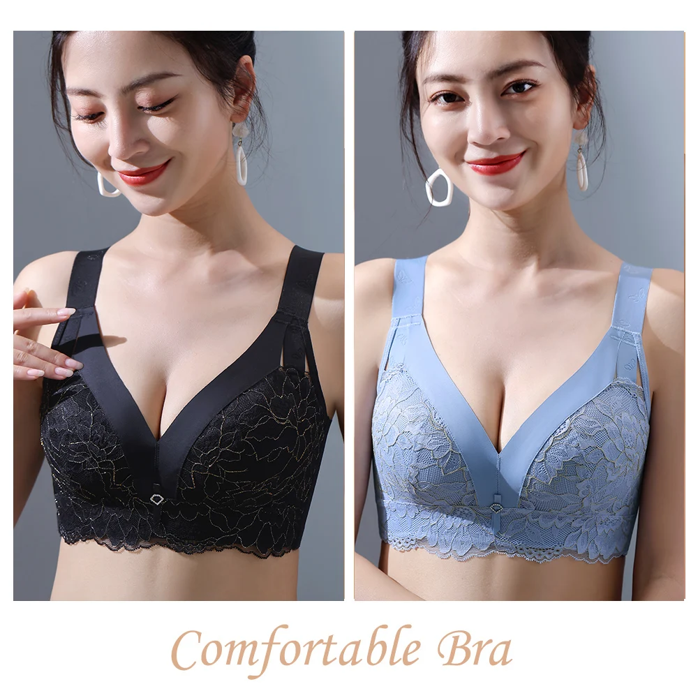 Sexy Bra for Women Cushioned Wireless Lightly Lined T-Shirt Bra Push up Seamless Underarm and Back-Smoothing Comfort Brassiere