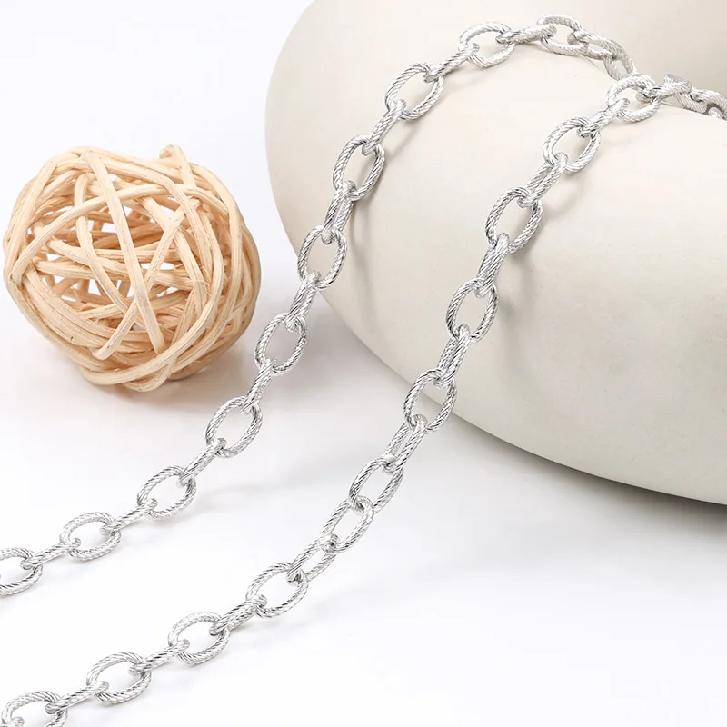 

1Meters Stainless Steel Thread Elliptical Cross O Ring Chain For Jewelry Making Supplies DIY Trend Necklace Bracelet Accessories