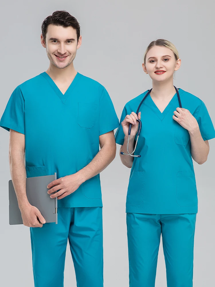 Plus Size Farbe Polyester Baumwolle Work orm ort Sve Surgical Dental Damen Scrub Top Laborkittel Medical orm