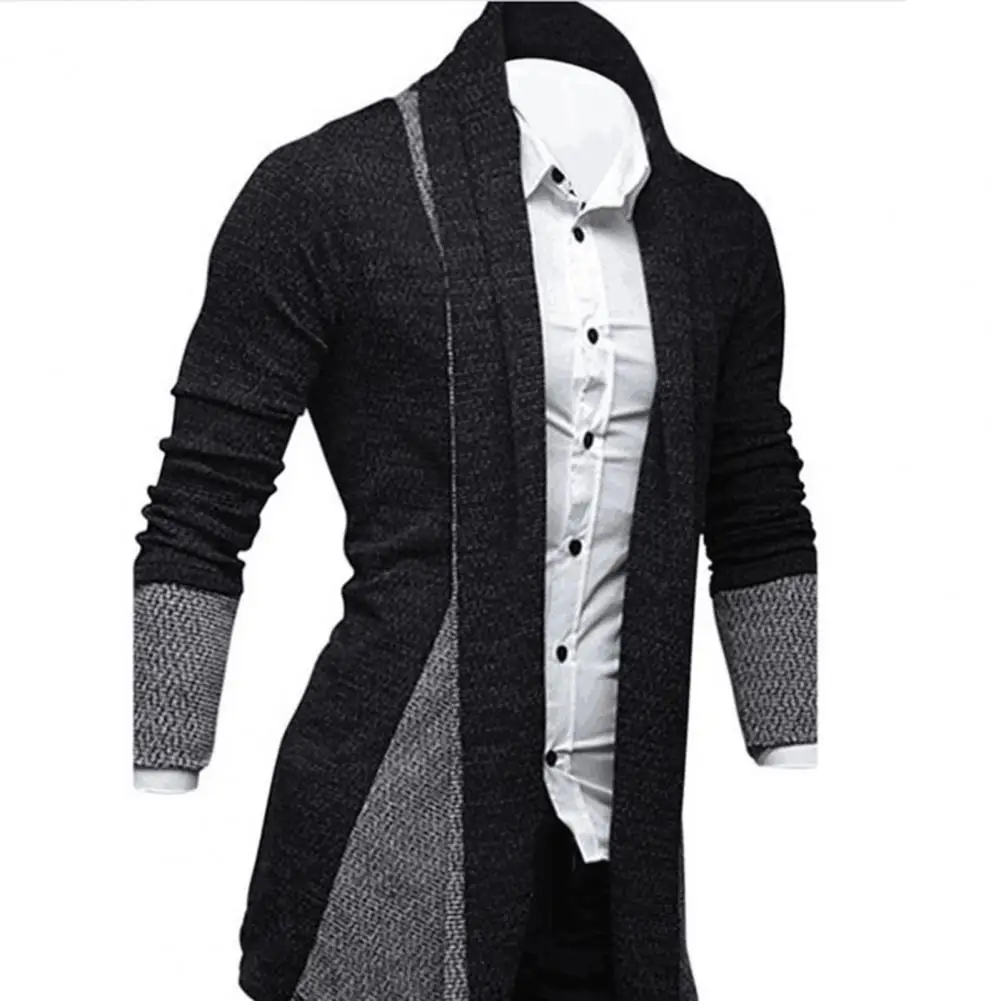 Korean Men Sweater Coat Skin-friendly Loose Fit Comfortable Long Sleeves Cardigan Coat Sweater Winter