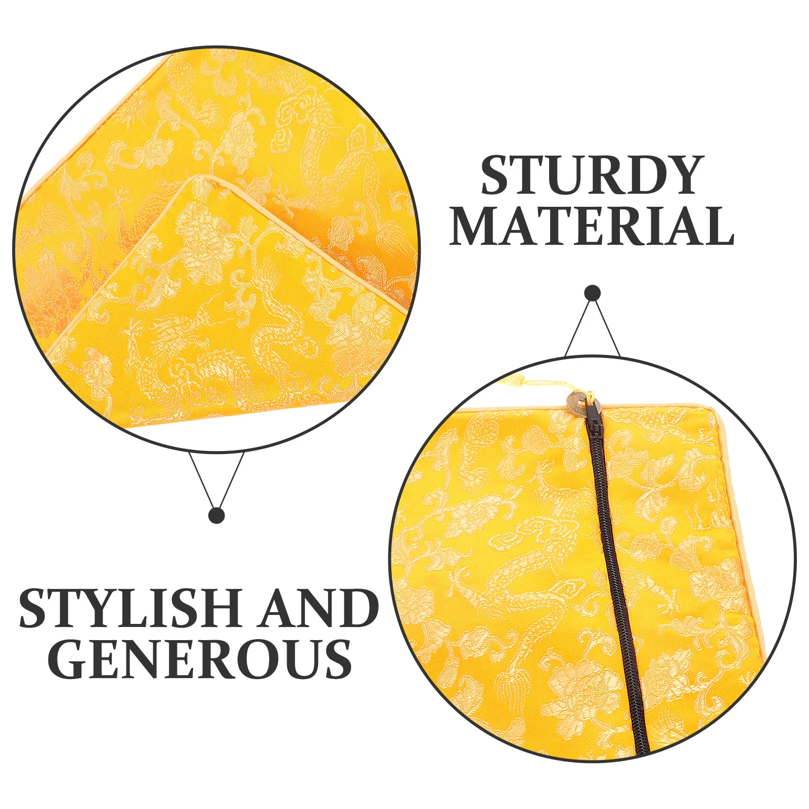 القماش الحريري البوذية زن الكتاب حقيبة الأصفر التنين نمط 20x25 سنتيمتر الكتاب المنظم الكتاب المقدس غطاء الناقل الحقيبة