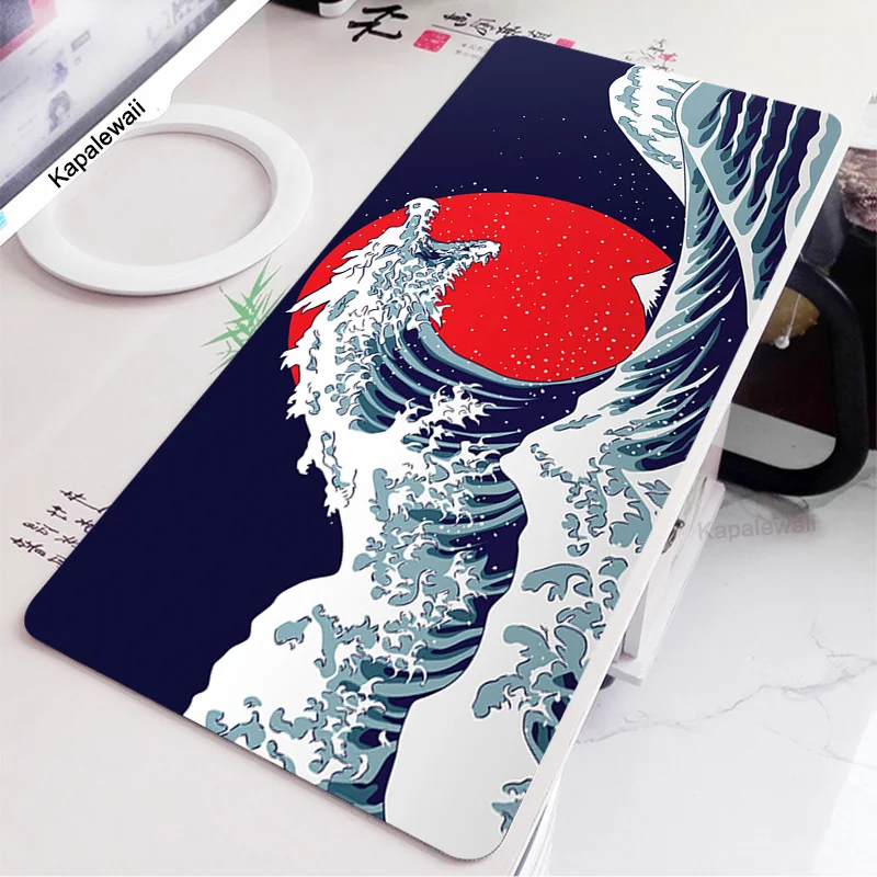 Imagem -05 - Mesa de Arte Mizu Computador Gamer Mouse Pad Personalizado Kanagawa Deskmats 900x400 Xxl Mousepad Mesa Escritório Tapete Dropshipping