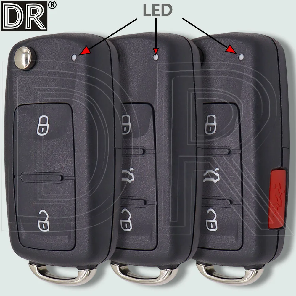 

DR 2/3/4 кнопка автомобильного ключа для VW Volkswagen Golf Polo Passat Beetle Tiguan Jetta Caddy Eos Bora Toledo Sagitar Seat Skoda