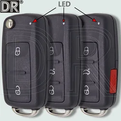DR 2/3/4 Button Car Key Shell For VW Volkswagen Golf Polo Passat Beetle Tiguan Jetta Caddy Eos Bora Toledo Sagitar Seat Skoda