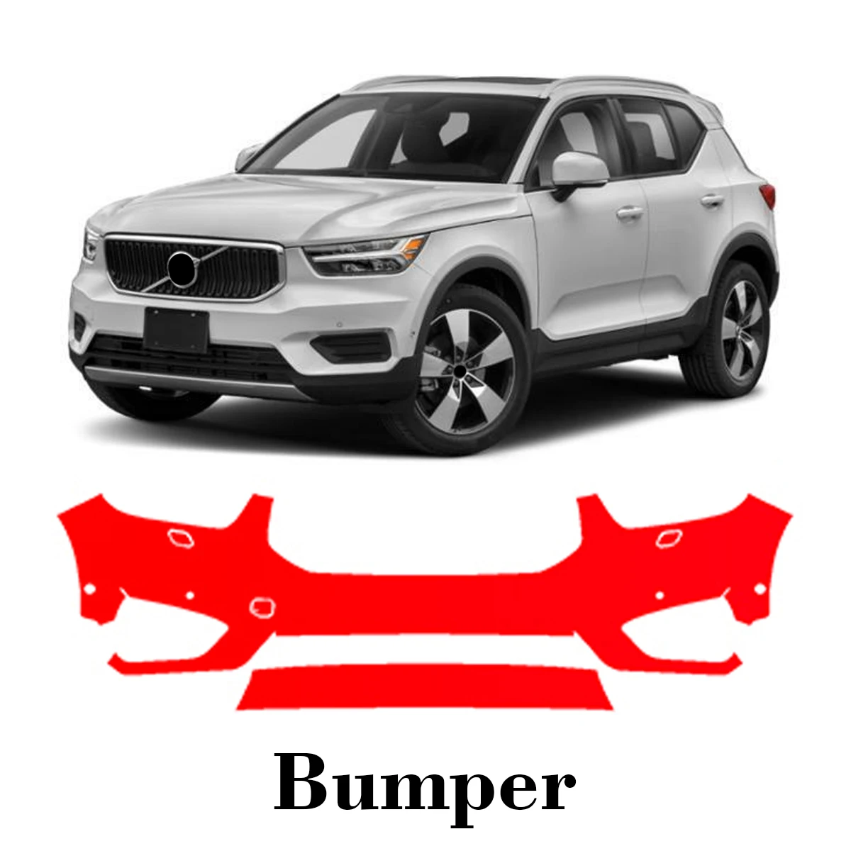 

Автомобильная предварительно вырезанная защитная пленка для краски, передний бампер, защита от царапин, внешний ТПУ PPF для Volvo XC40 2019-2022