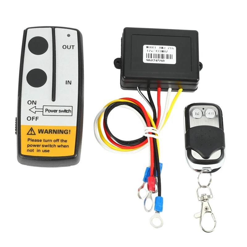 12V 50Ft Wireless Winch Remote Control Set Kit Switch Handset For Jeep Truck SUV ATV