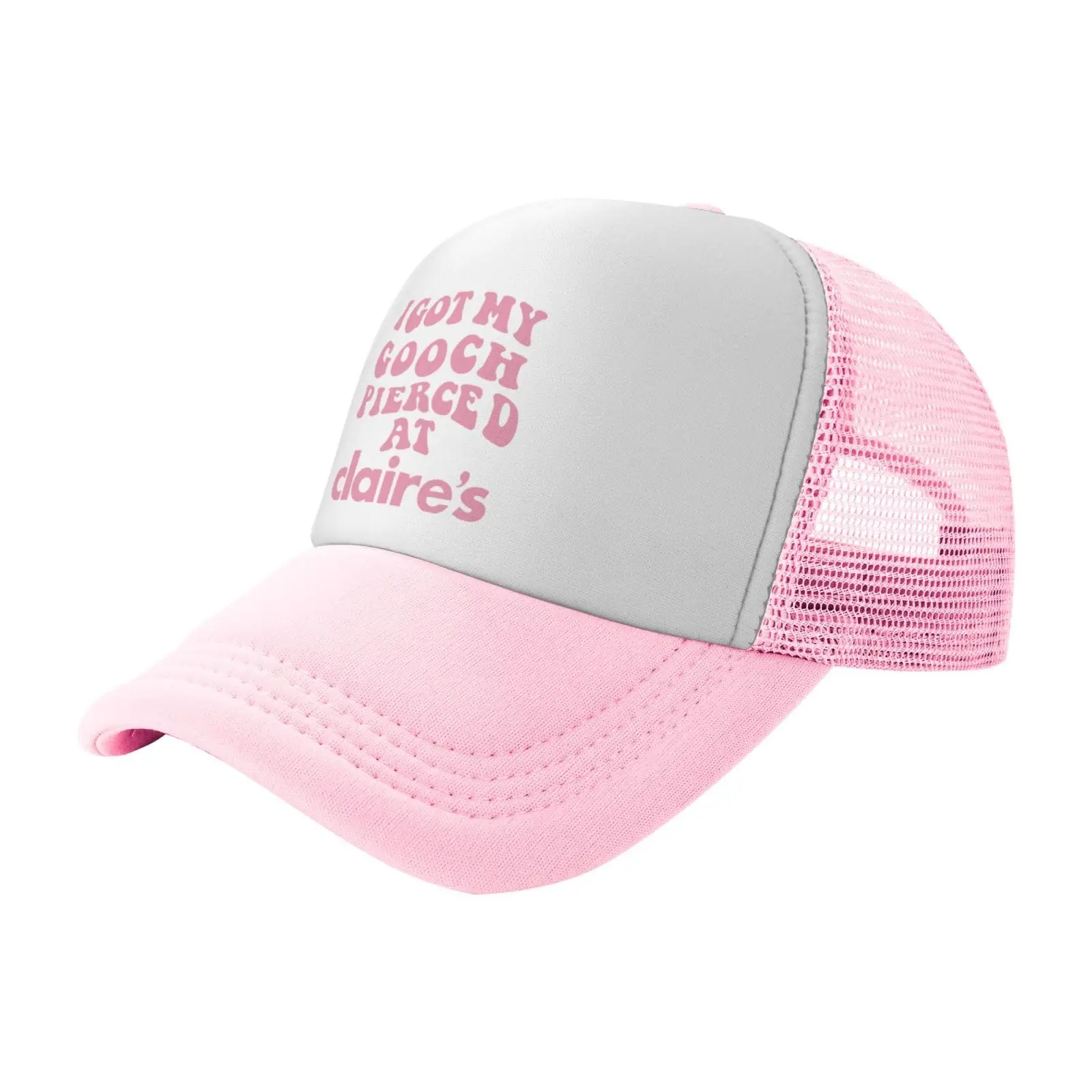 Funny Trucker Hats For I Got My Gooch Pierced At Claire'S Girls Trips | Trendy Pink Summer Caps Breathable Hat