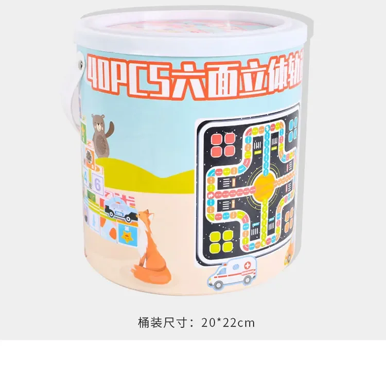 Bambini 3D Track Scacchi in legno Giochi Montessori Educazione Building Blocks Giocattoli Alfabeto animale Cognizione digitale Giocattoli Regali