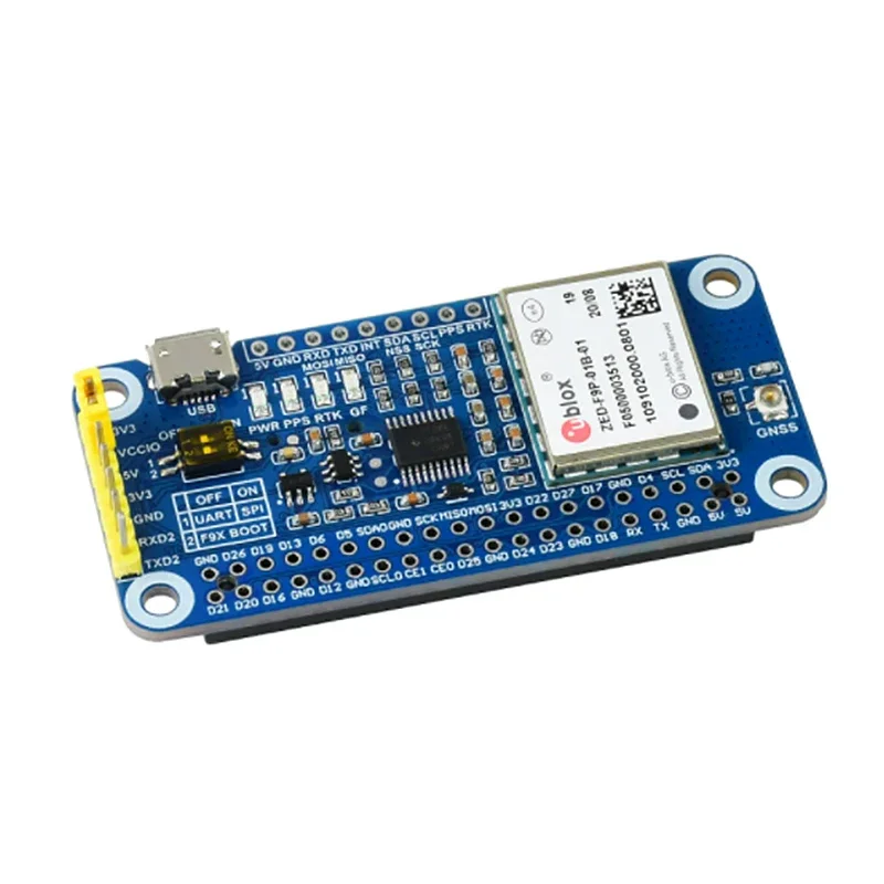 Waveshare ZED-F9P GPS-RTK cappello per Raspberry Pi, precisione del livello dei centimetri, modulo GPS differenziale RTK multibanda