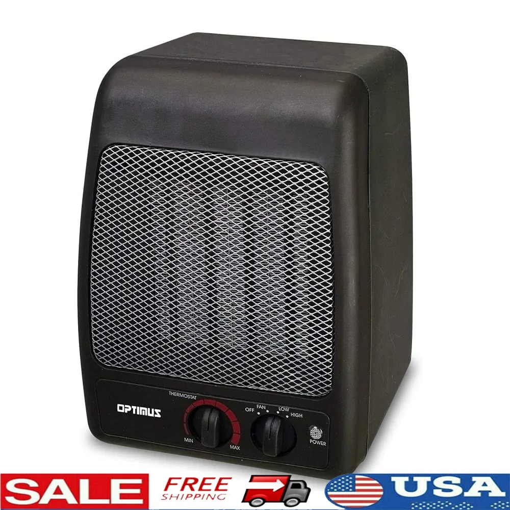 

Портативный керамический обогреватель, 1500 Вт, 750 Вт, регулируемые настройки нагрева, функция только вентилятора, термостат для защиты от перегрева в помещении