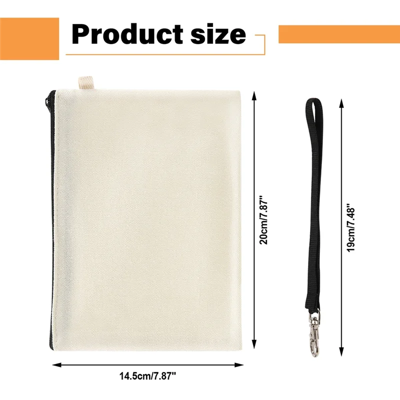 -A25M 1-set cosmetische tas Sublimatie blanco warmteoverdracht cosmetische tas met polsband Lanyard voor doe-het-zelf ambacht