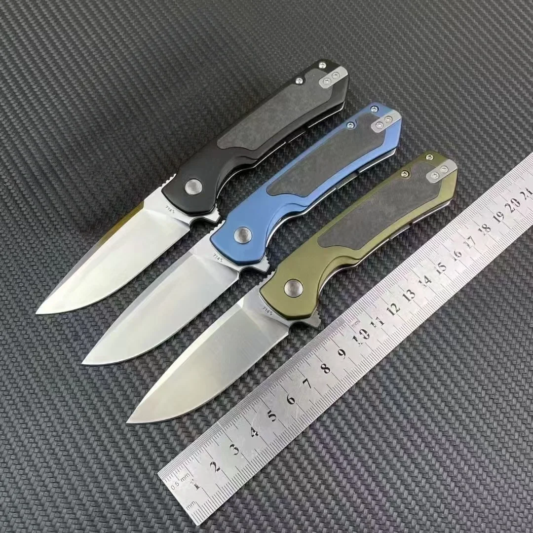 

KESIWO 714Z D2 Blade Steel+CF Handle Flipper Ball Bearing Pocket Utility Camping Outdoor Survival Hunting Kitchen Folding Knife