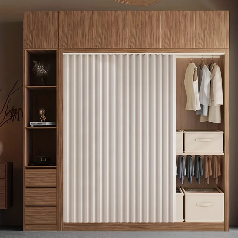 Cortina Opaca Plegable Estilo Boho, Aislante Térmico, con Ojales, Cortable, para Armario, Guardarropa, Pasillo, Sala de Estar