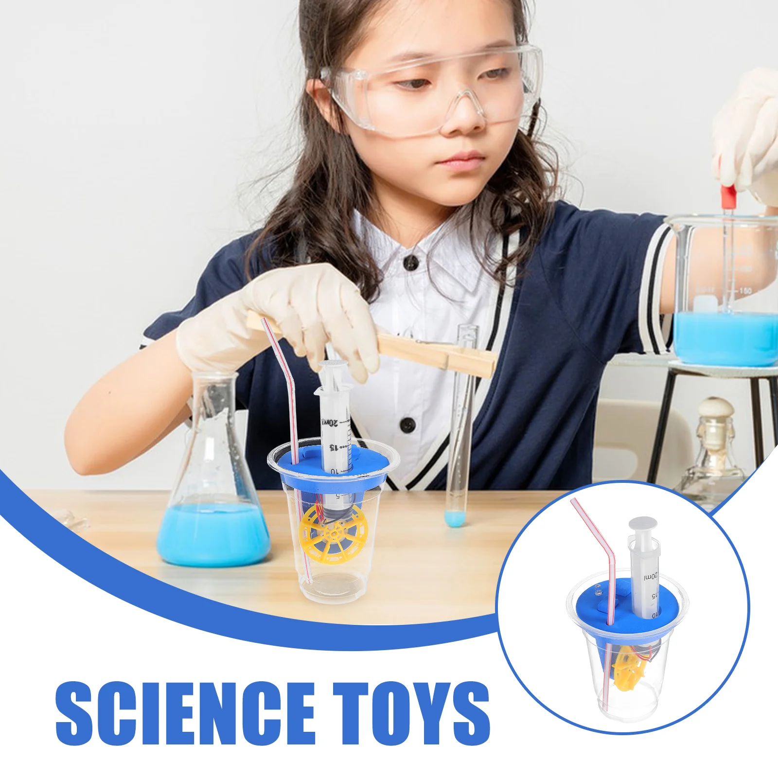 Handkurbelgenerator Wasserkraft Experiment Kinder Strom Wissenschaft Kit Spielzeug