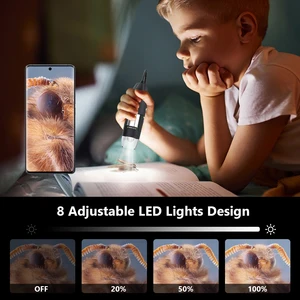 Rievbcaau 1600X Digitalmikroskop 3 in 1 CSB -professionelles elektronisches Mikroskop vom Typ C mit 8 LED -Endoskop -Zoomkamera Lupa 6 Veterinär des Hauptverkaufsmikroskops - №1