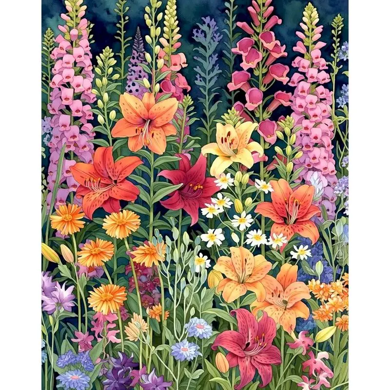 GATYZTORY Paint By Numbers Wall Decor DIY Color by Number for Beginner Flower Acrylic Painting on Canvas For Adults Crafts Kits