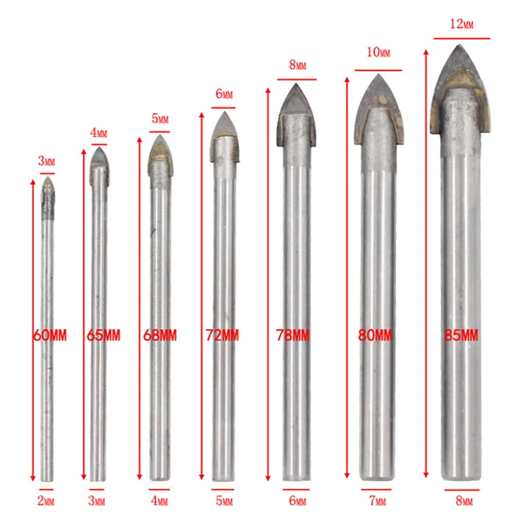 Tip Bits kit Cemented Carbide Glass Ceramic Granite Wall Concrete Hole Opener Tile Drillinf Electric Drill Power Tools