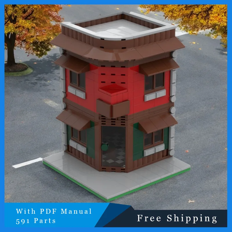 Creativo Two Story Shop Casa Building Block Modello in mattoni Street View Compatibile 591 Giocattoli educativi per bambini Regali di compleanno