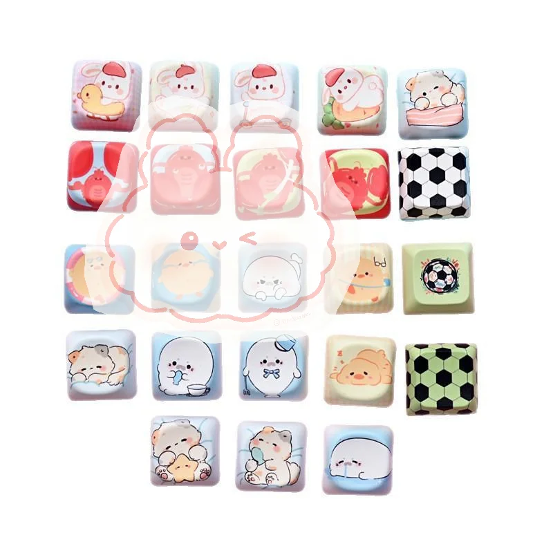 10 PCS Stress Relief Animal Keyboard Keycaps Cute Creative Custom Key Caps for Gaming Keyboard Student Gift