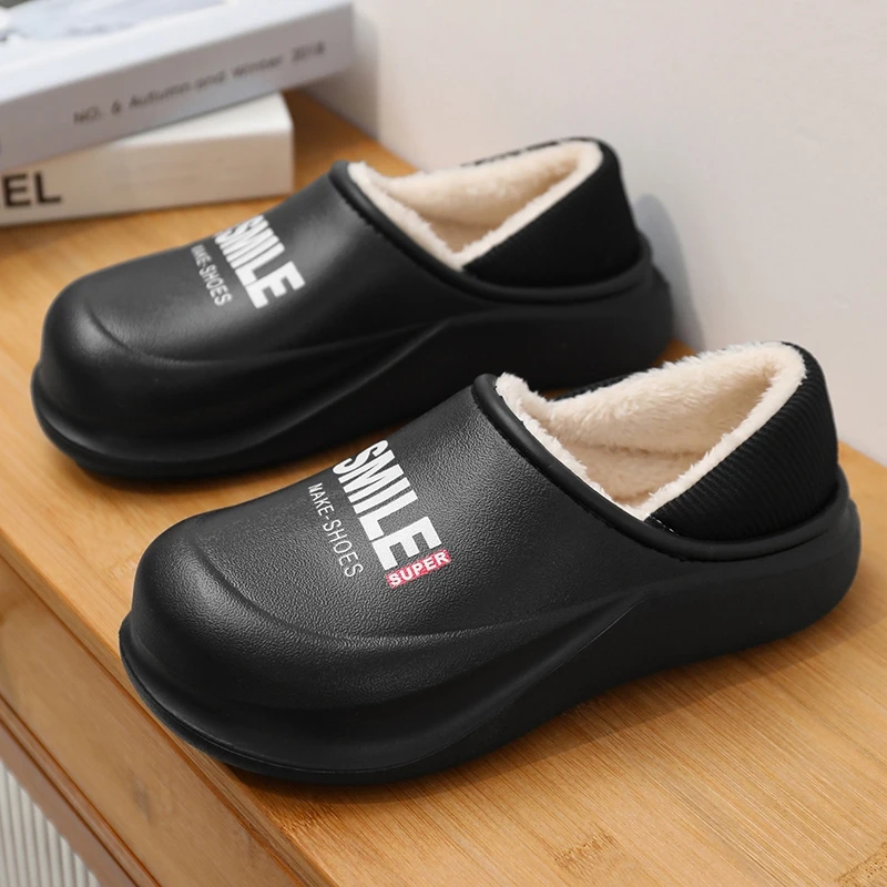 

Autumn Winter Men Women Warm Cotton Slippers Outdoor Indoor Plush Flats House Warm Shoes New Male Home Bedroom Cotton Slippes