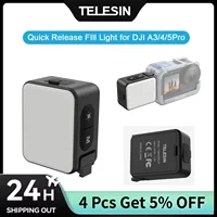 TELESIN Luz de relleno magnética de liberación rápida para DJI OSMO Action 5 Pro 4 3 Accesorios IPX5 Luz de tres niveles ajustable impermeable