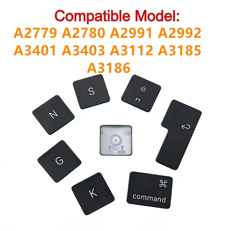 Replacement Individual Key Cap Black US UK For MacBook Pro 14“ 16” A2779 A2780 A2991 A2992 A3401 A3403 A3112 A3185 A3186