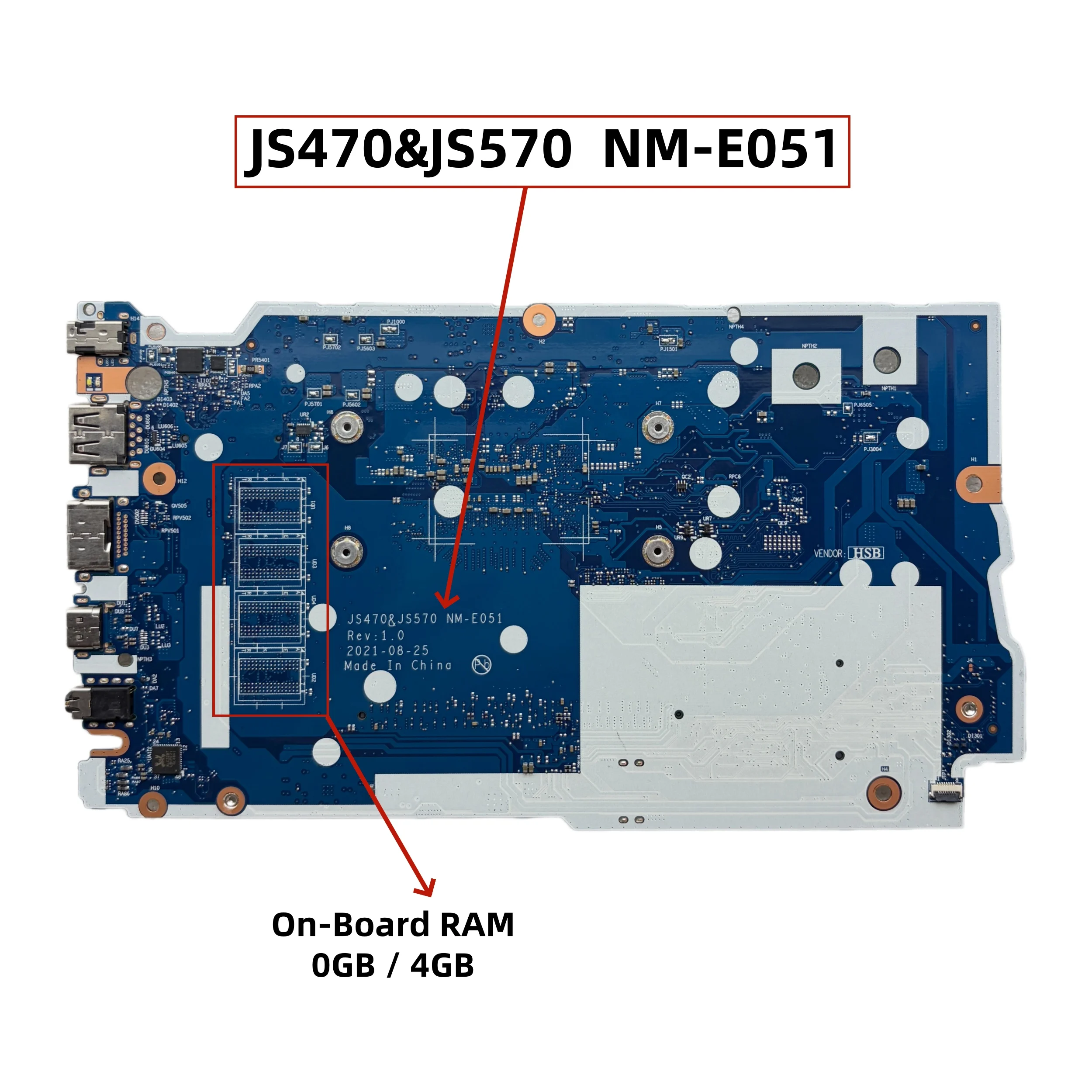 NM-E051 For Lenovo IdeaPad 1-14IJL7 1-15IJL7 Laptop Motherboard