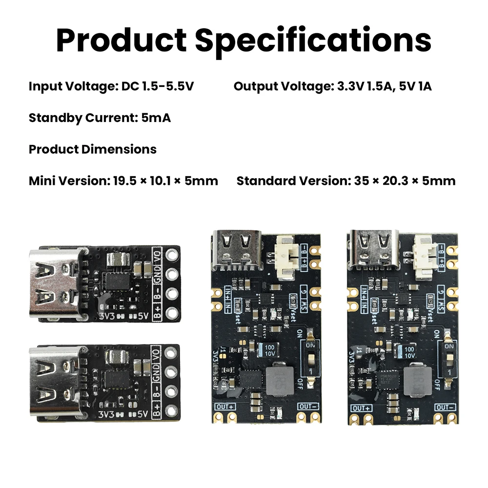 3,3V 5V UPS Power Module Board Power Controller Mikrocontroller mit Lithium-Batterie-Ladefunktion für STM32 ESP32 Geräte