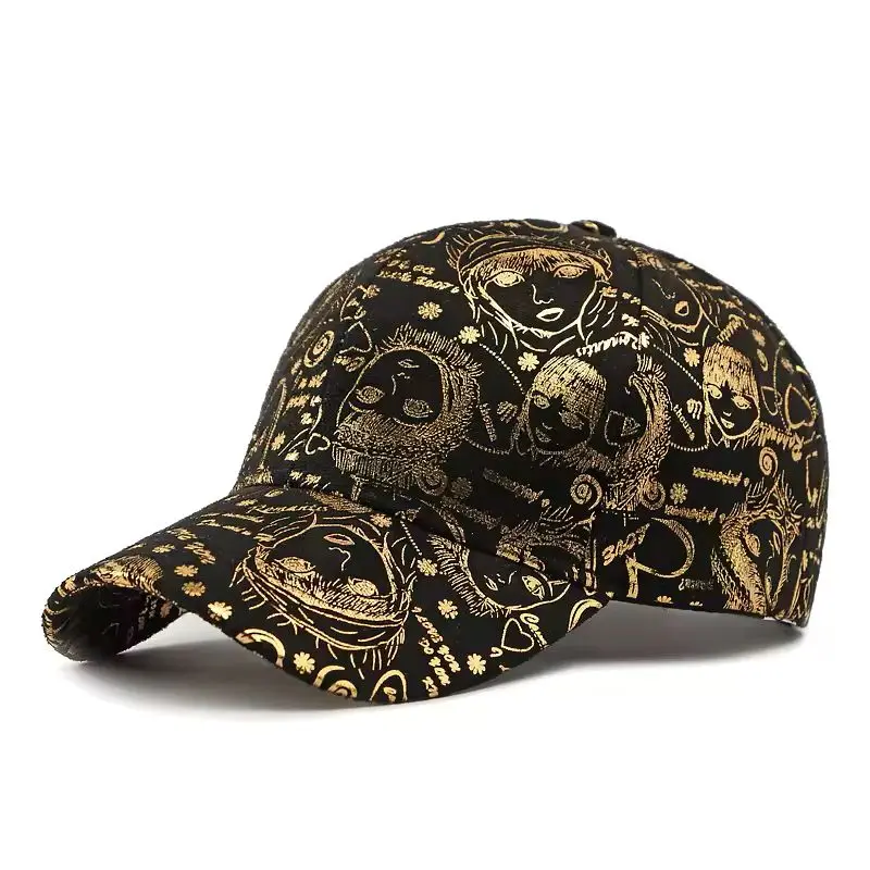 

New Graffiti Baseball Cap, Gold Stamping Outdoor Hip-hop Joker Cap, Street Cool Baseball Hat, For Men And Women Sports Hat