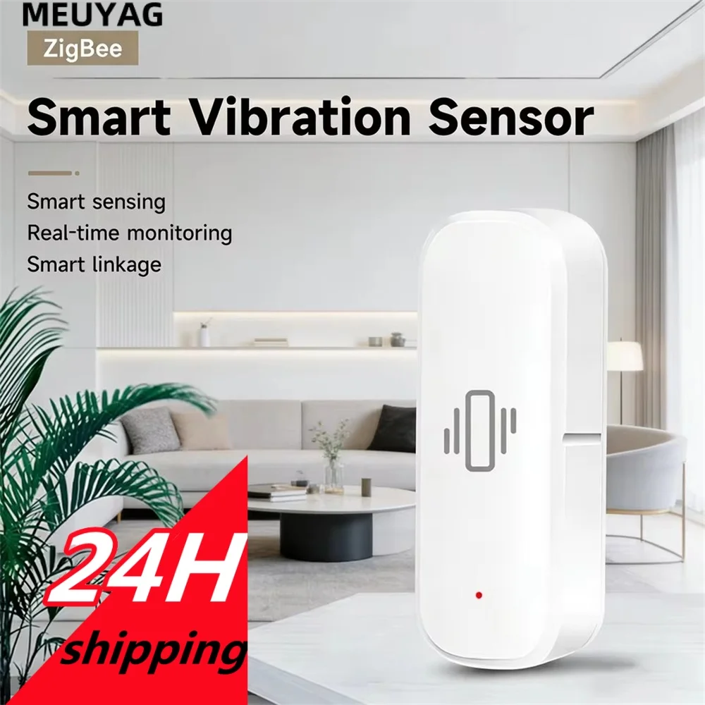 Tuya ZigBee Vibration Detector Smart Life App Monitor Remote Security Protection Zigbee Sensor Motion Shock Alarm Need Gateway