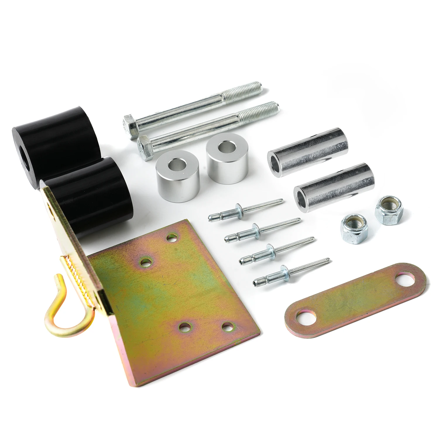 Lower Roller Bracket Kit Bundle with Rollers & Hardware for Peterbilt 379 Driver Side