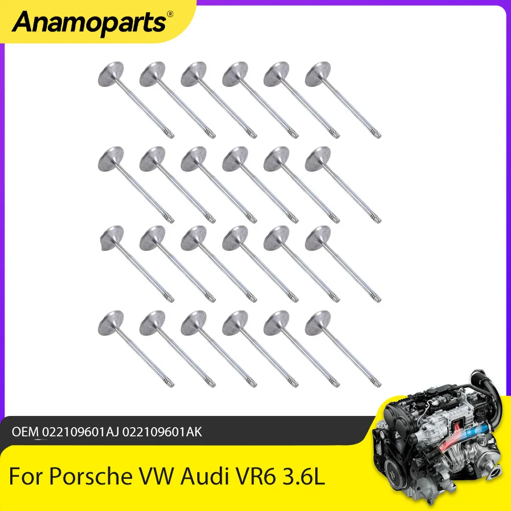 

Комплект из 24 клапанов для впуска и выпуска газов, подходит для двигателей 3.6L BHK BWS CDVA (бензин) для Porsche Cayenne, VW Touareg, CC, Passat, Audi Q7 VR6 3.6L