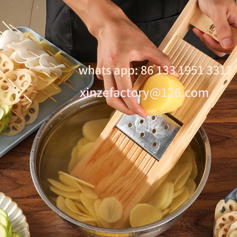 

Customizable Portable Grater Kitchen Accessories Solid Wood Vegetable Slicer Multifunctional Potato Slicer Adjustable Thickness