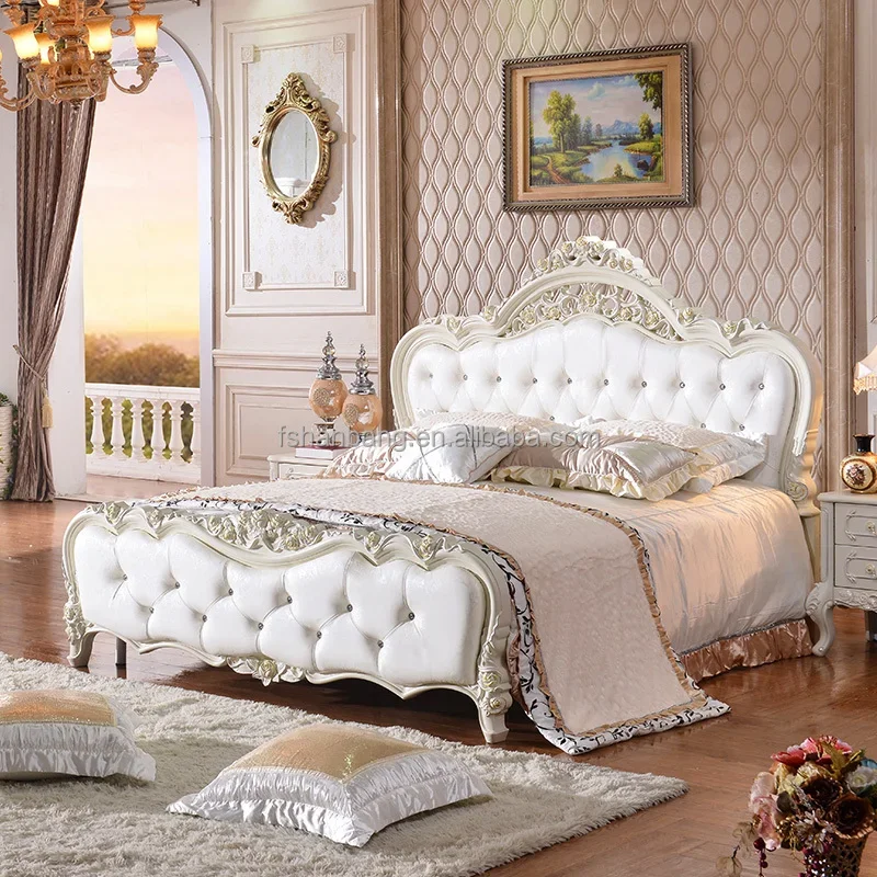 Latest Double Bed Design Furniture  Luxury White Bedroom Furniture