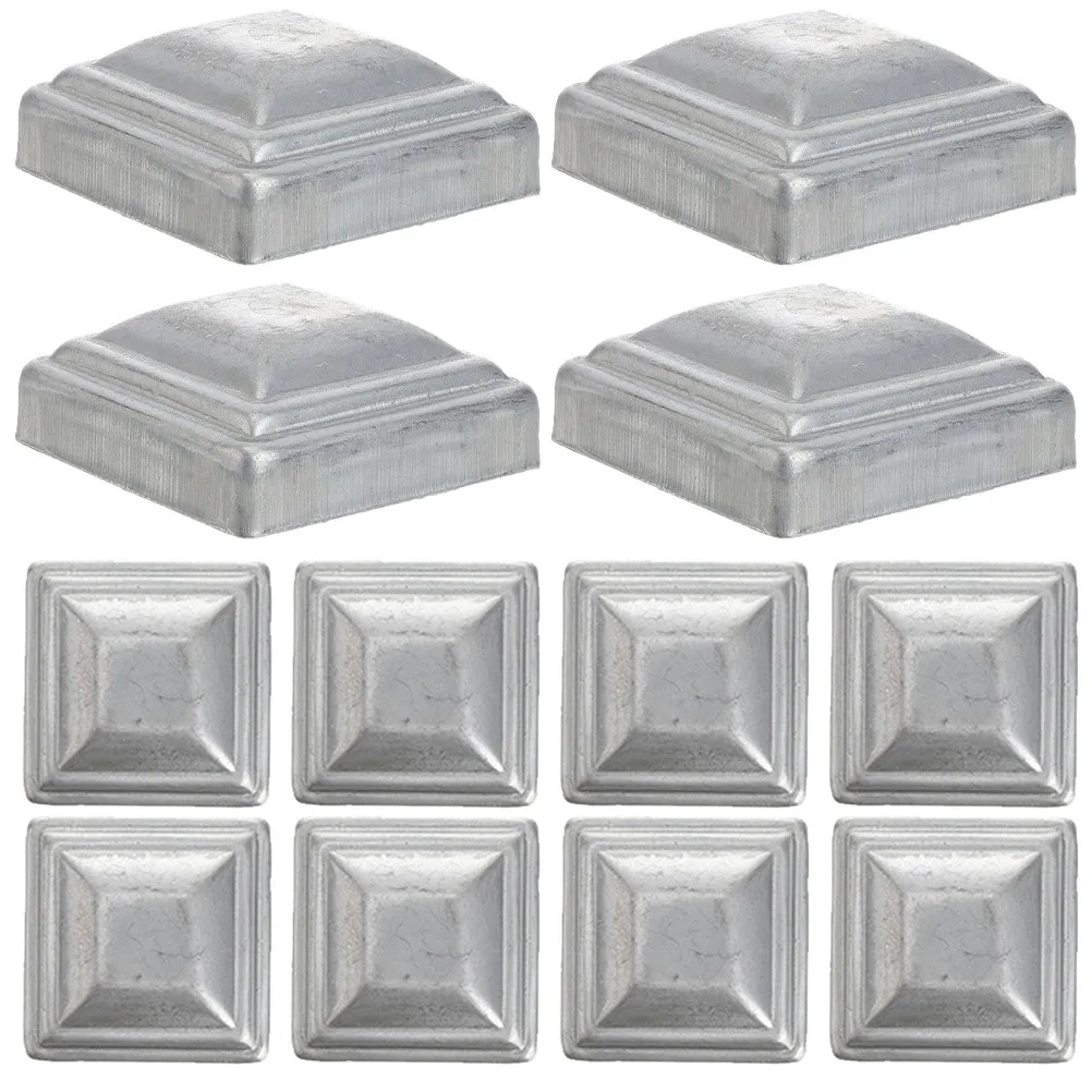 12Pcs Square Post Caps Strong Metal Fence Covers Anti Shock Railing Column Protector for Garden Fence Use Square Post Caps