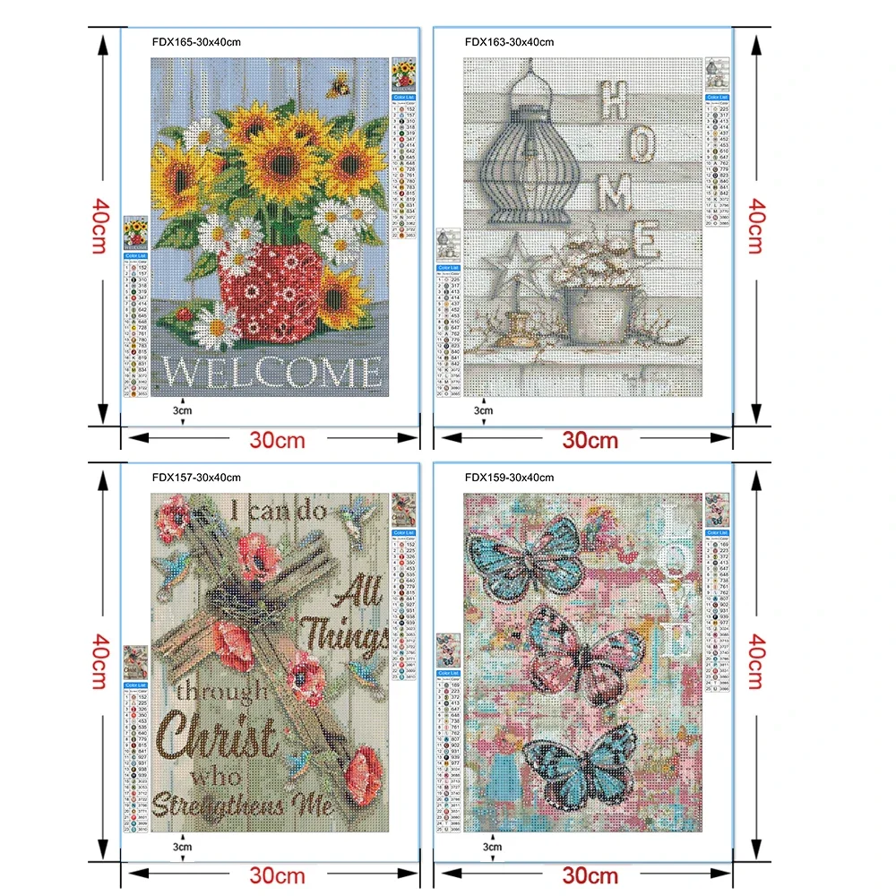 5D Diamond Painting Cartoon Flower Butterfly Full Round Diamond Embroidery Cross Stitch Mosaic Home Decoration Special Wholesale